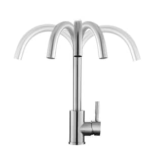 Single Handle Standard Kitchen Bra Faucet with Cold and Hot Water Pipe in Brushed Nickel