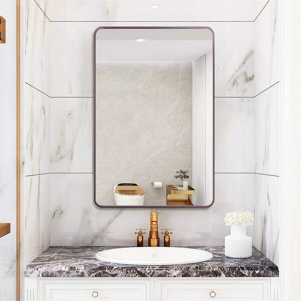 24 in. W x 36 in. H Rectangle Aluminum Alloy Framed Wall Bathroom Vanity Mirror in Oil Rubbed Bronze