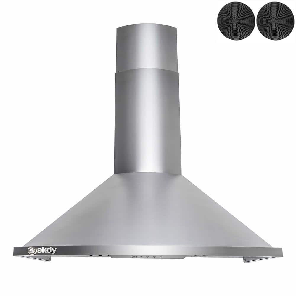 30-Inch Stainless Steel Convertible Wall Mount Range Hood with LED Lights