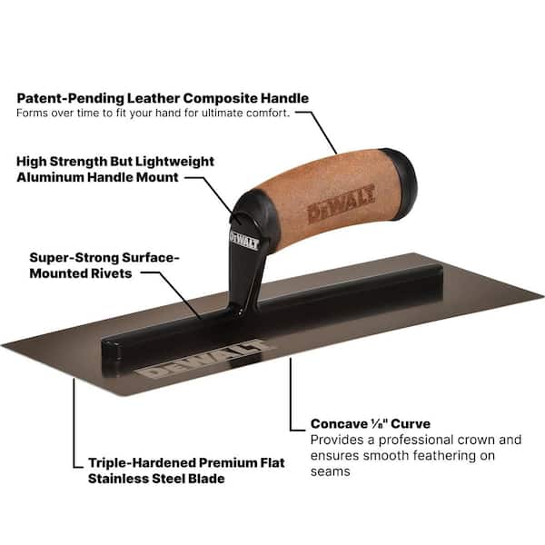 DEWALT 0.7 mm Curved Trowel and Hawk Set