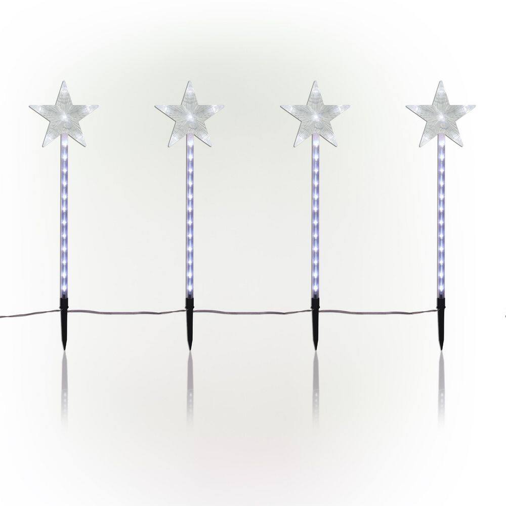 Shooting Star LED Pathway Stakes, 4-Pack, Cool White