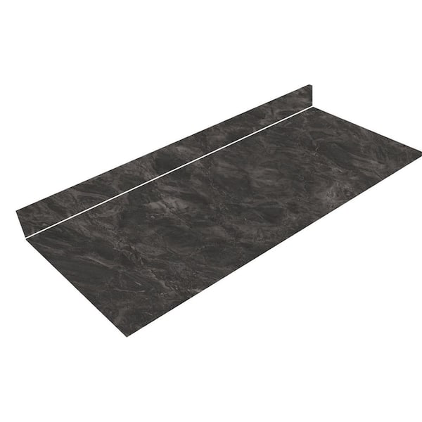 4 ft. L x 25 in. D Engineered Composite Countertop in Notte Nera with Luster Finish