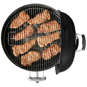 Original Kettle 22 in. Charcoal Grill in Black with Grill Cover in Gray