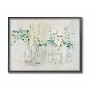 16 in. x 20 in. "Flowers And Plants Neutral Grey Green Painting" by Julia Purinton Framed Wall Art