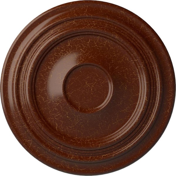 Ekena Millwork 1-1/2" x 24-3/8" x 24-3/8" Polyurethane Traditional Ceiling Medallion, Burnished Mahogany Crackle