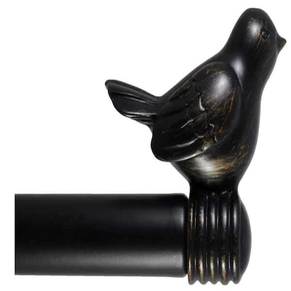 3/4-inch Cute Decorative Bird Adjustable Window Treatment Curtain Single Rod Set