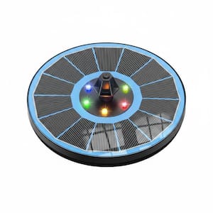 Blue Panel Colorful Solar Spitter Fountain Panel 3.5W Solar Powered Fountain Built-in 2000 Battery with 7 Nozzle 4 Fixer