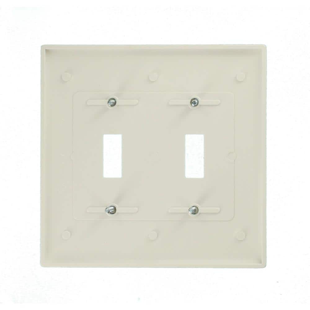 White Thermoset 2-Gang Toggle Midway Wall Plate