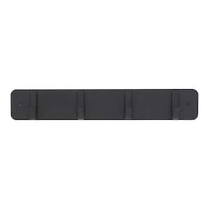 18 in. Matte Black Hook Rack with 4 Hooks