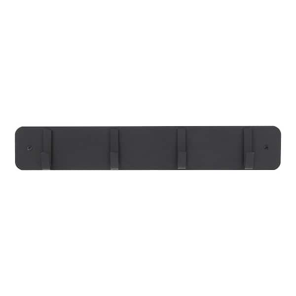 Home Decorators Collection 18 in. Matte Black Hook Rack with 4 Hooks