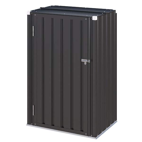 29.9 in. W x 21.6 in. D x 56.7 in. H Dark Gray Metal Outdoor Storage Cabinet