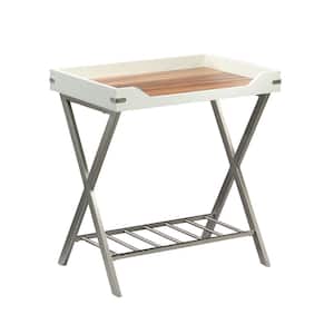 Vista Key 24 in. Pearl Oak with Blaze Acacia accents End/Side Table