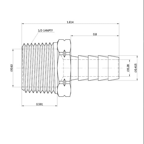 3/8 in. Barb x 1/2 in. MIP Brass Adapter Fitting