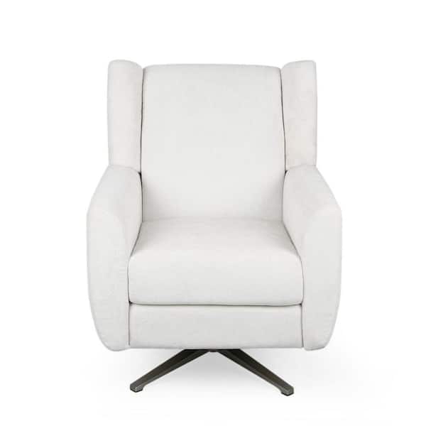 Noble House Woodmere Ivory Fabric Swivel Club Chair