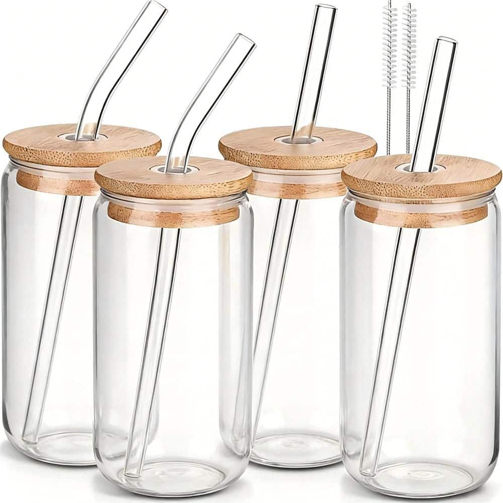 Numhew Modern 16 oz. BPA-Free Dishwasher Safe Transparent Glass
