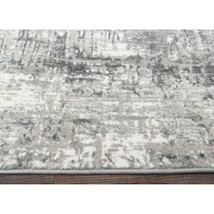 Gray 5 ft. Round Livigno 1241 Transitional Striated Area Rug
