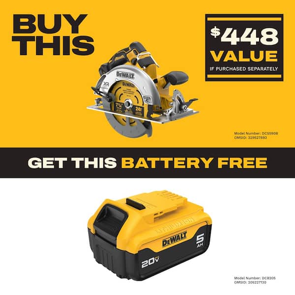 20-Volt MAX 7-1/4 in. Cordless Circular Saw (Tool Only)