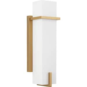 Antrim Collection 1-Light Soft Gold Modern Medium Outdoor Wall Sconce Lantern