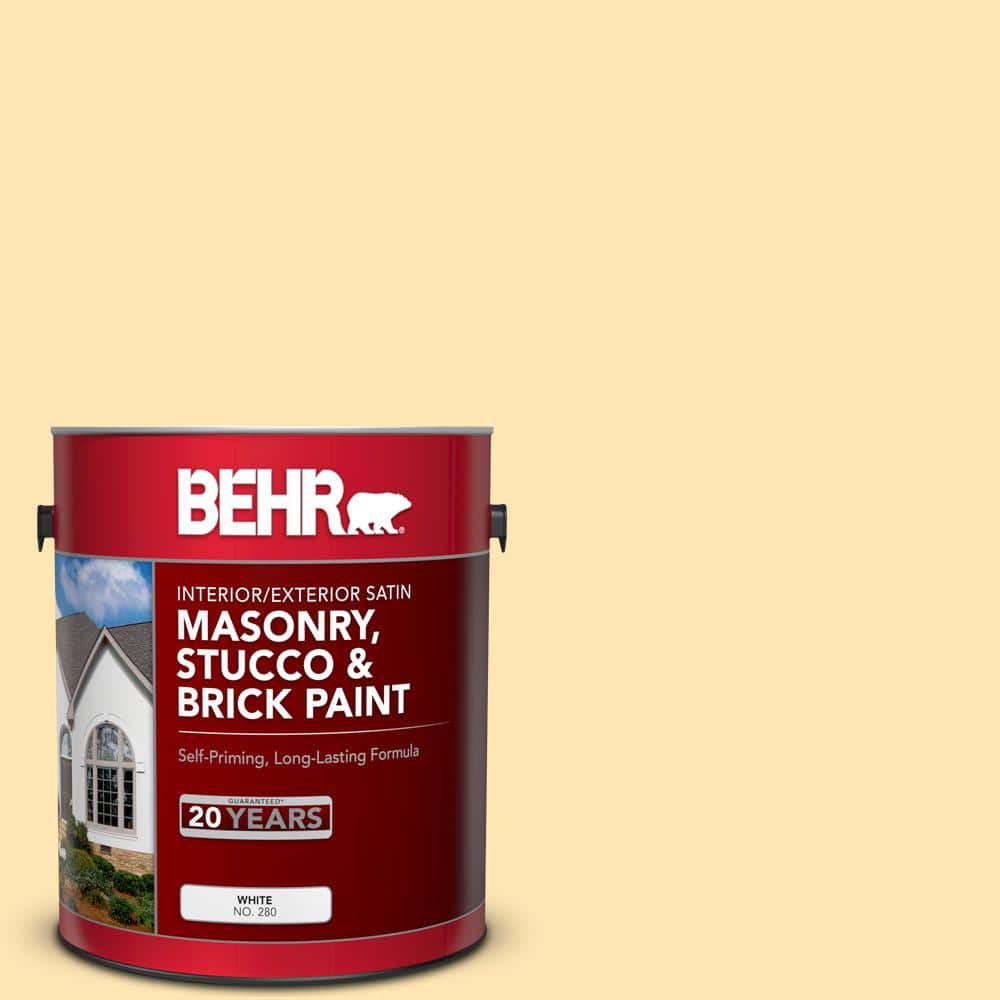1 gal. #P260-3 Vanilla Ice Cream Satin Interior/Exterior Masonry, Stucco an