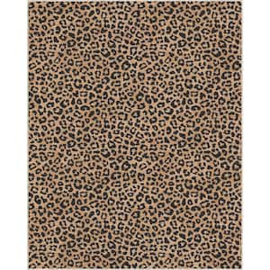Brown 7 ft. 10 in. x 9 ft. 10 in. Animal Prints Leopard Contemporary Pattern Area Rug