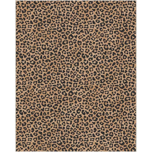 Well Woven Brown 7 ft. 10 in. x 9 ft. 10 in. Animal Prints Leopard Contemporary Pattern Area Rug