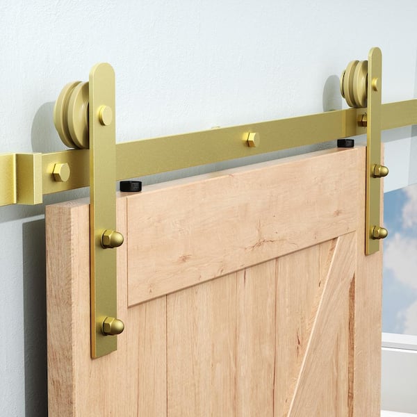 Boyel Living 6.6 ft. 79 in. Gold Sliding Barn Door Track and