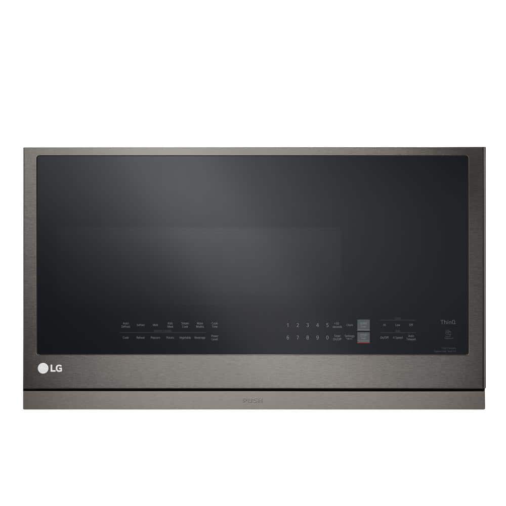 LG 2.1 cu. ft. 30 in. Width Black Stainless Steel 1,050-Watt Smart Over-the-Range Microwave Oven with ExtendaVent 2.0, PrintProof Black Stainless Steel