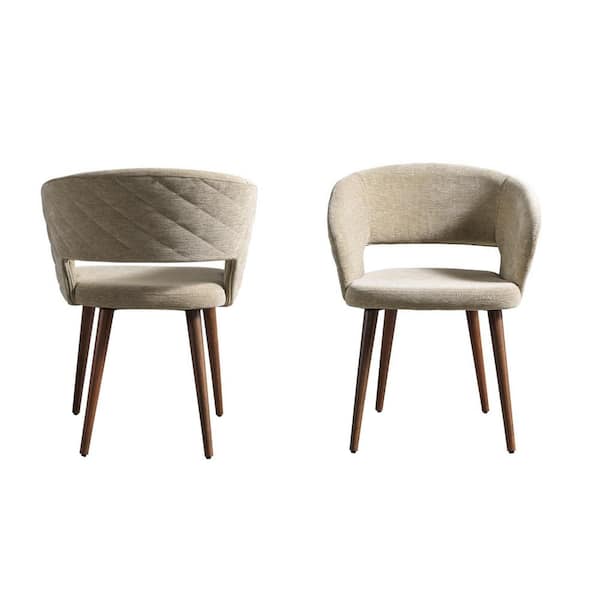 Ottomanson Palermos Collection Dining Chair Set Of 2 Easy Assembled Mid Century Modern Kitchen Vanity Accent Chair Camel