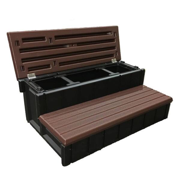Confer 36 in. Storage Step, 2 Tone in Espresso and Black