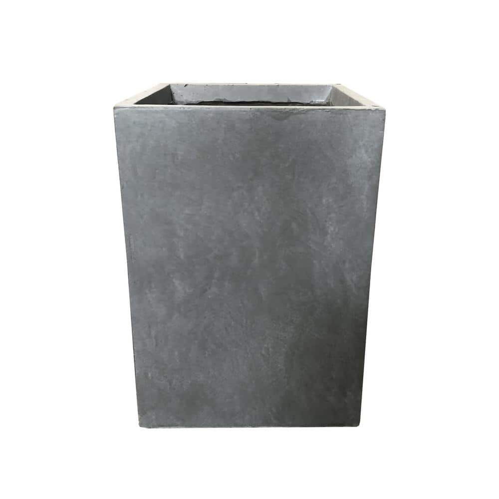 KANTE Large 19 in. Tall Slate Gray Lightweight Concrete Square Outdoor ...