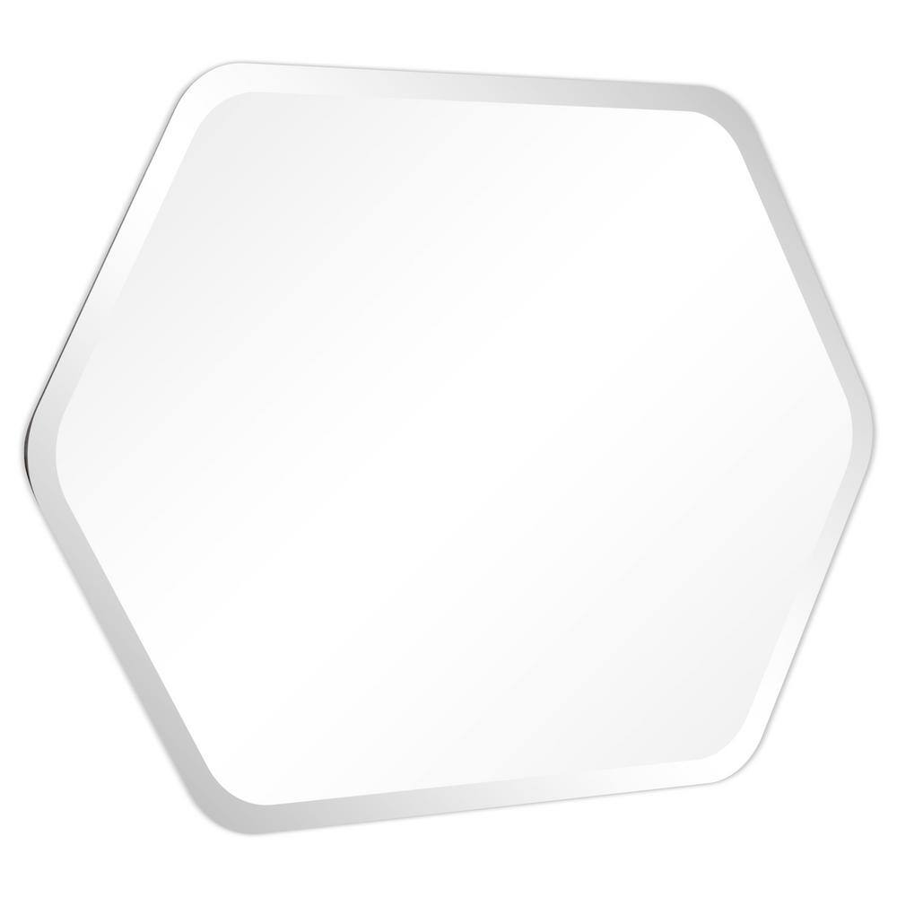 Frameless Beveled Hexagonal Bathroom Wall Mirror 24" x 32"