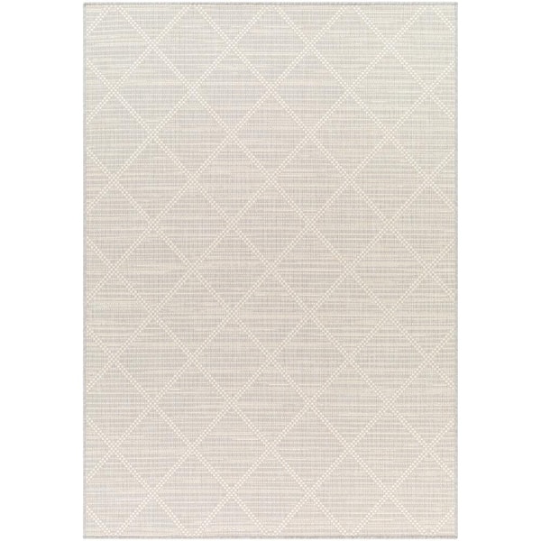 Livabliss Ravello Cream Diamond 5 ft. x 7 ft. Indoor/Outdoor Area Rug