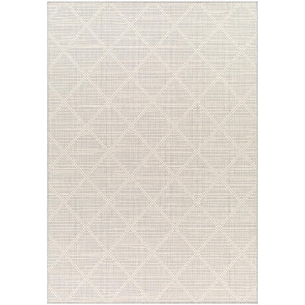 Livabliss Ravello Cream Diamond 5 ft. x 7 ft. Indoor/Outdoor Area Rug