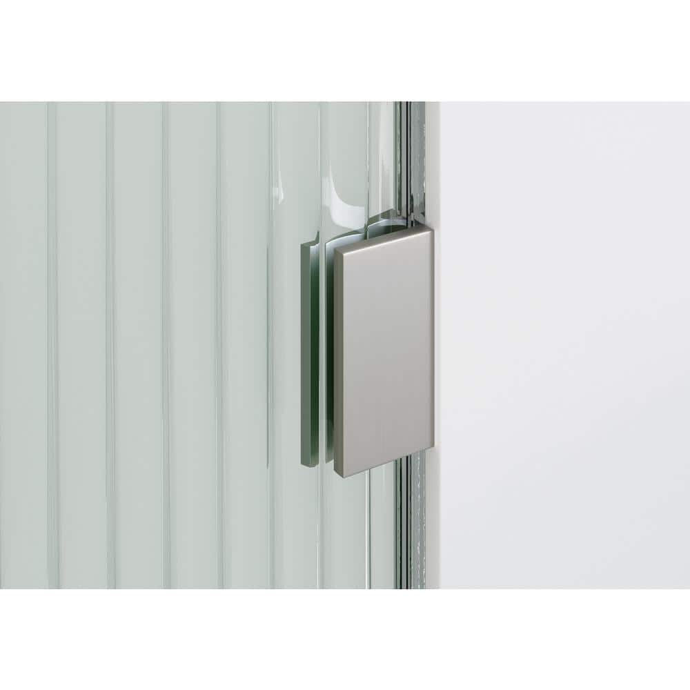 78" Tall Fluted Frosted Glass Frameless Shower Door Panel