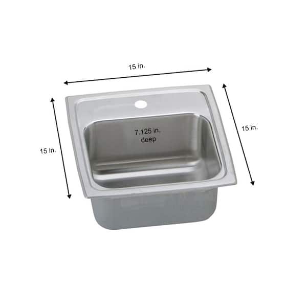 Lustertone 15 in. Drop-in Single Bowl 18-Gauge Stainless Steel Bar Sink Only