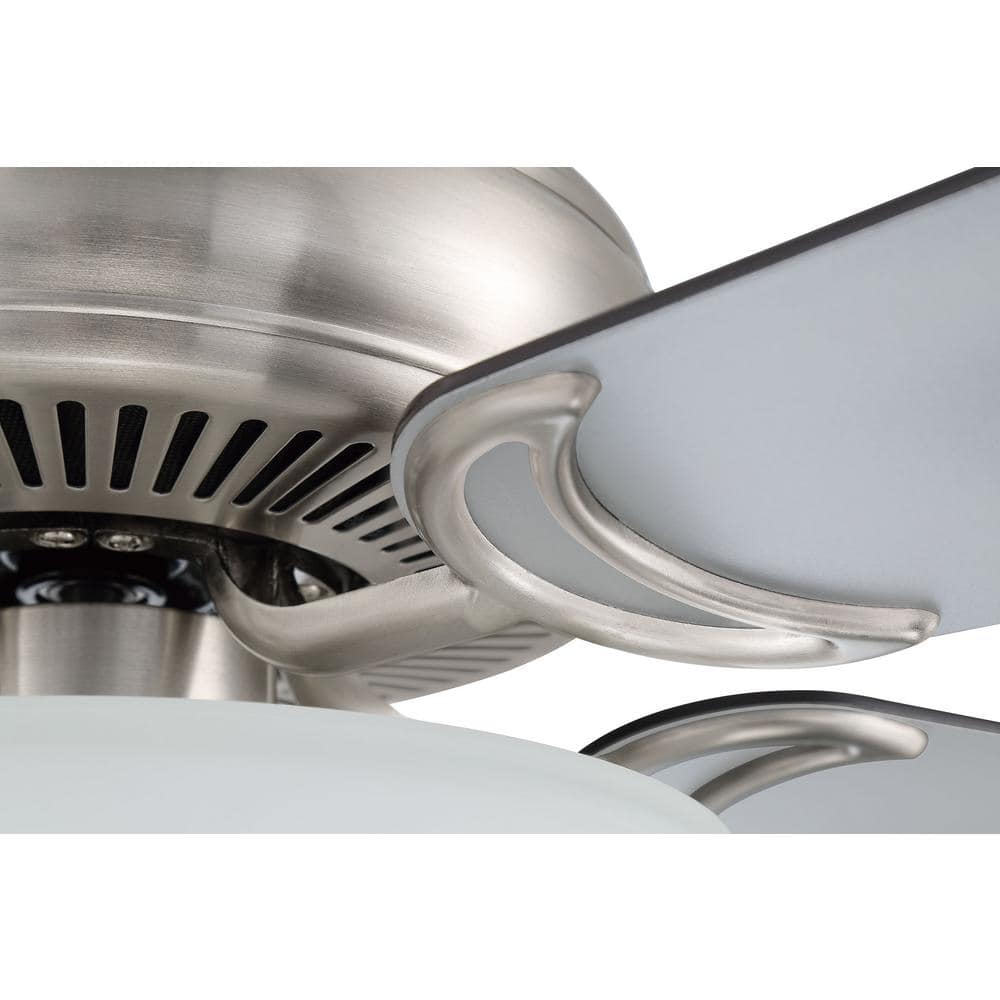52'' Brushed Nickel Ceiling Fan with Frosted Glass Light Kit
