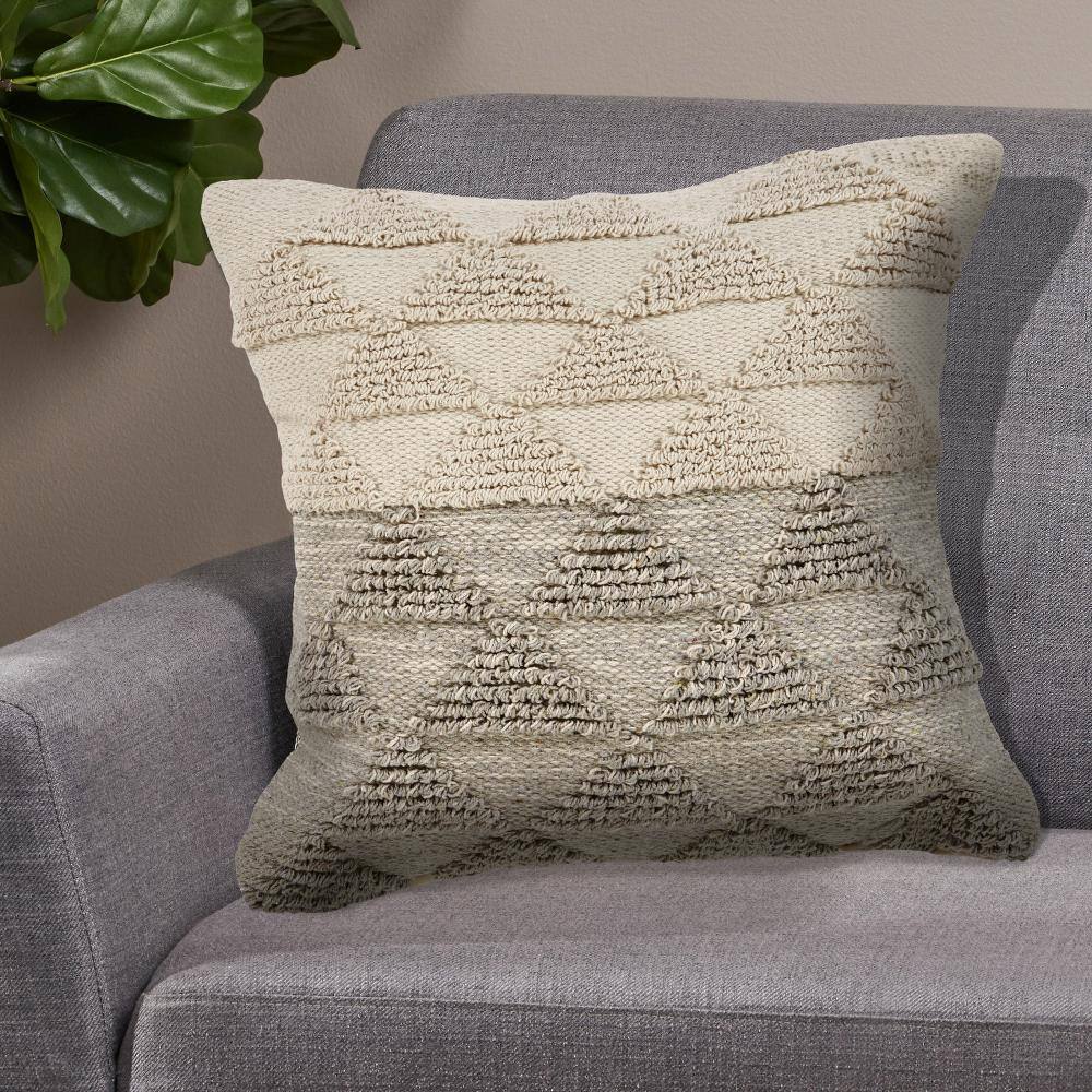 Gray Gradient Cotton Square Throw Pillow