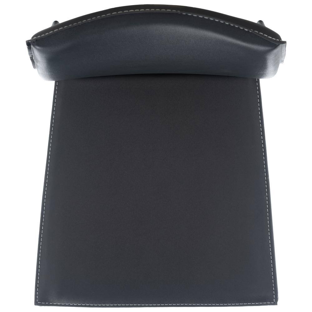 Cason Black Faux Leather Dining Side Chair Set with Steel Legs