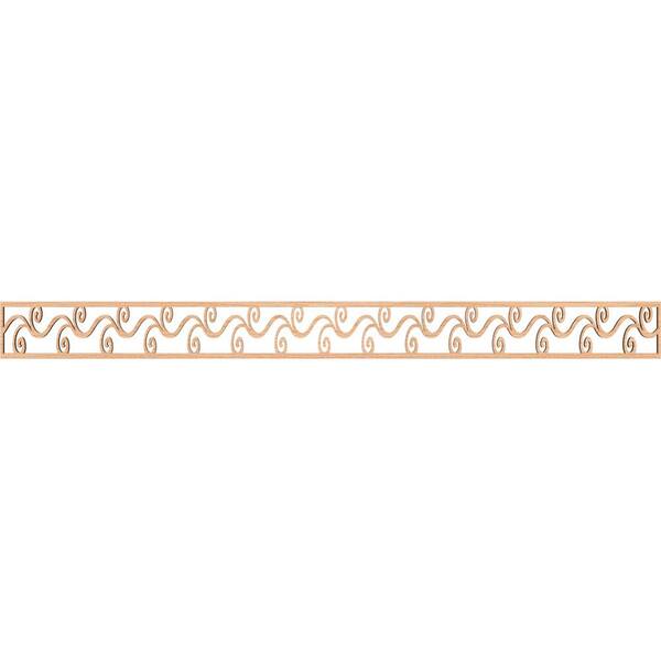 Ekena Millwork Tilden Fretwork 0.25 in. D x 46.375 in. W x 4 in. L Hickory Wood Panel Moulding
