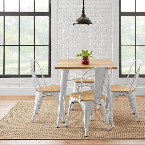 StyleWell Finwick White Metal Square Dining Table