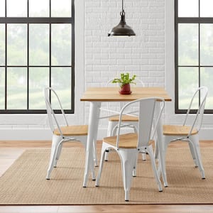 Finwick White Metal Square Dining Table