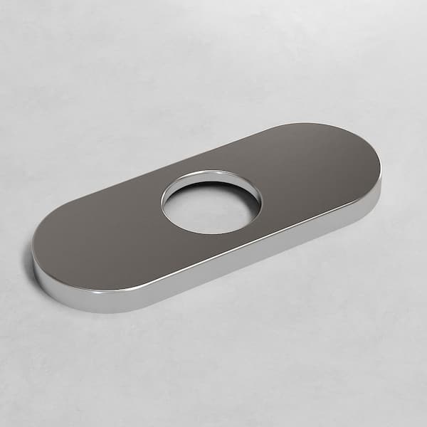 5.5 in. Zinc Bathroom Sink Faucet Hole Cover Deck Plate for 1 or 3 Hole in Brushed Nickel