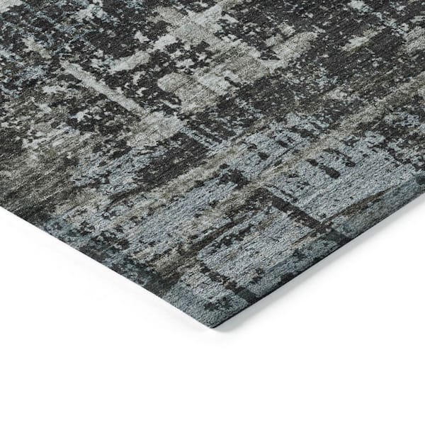 Chantille Machine Washable Indoor/Outdoor Abstract ACN1969 Charcoal 8 ft. x 10 ft. Area Rug