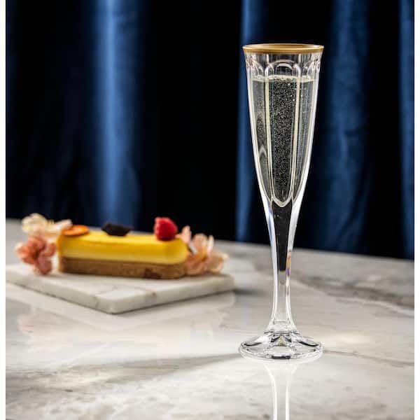 JoyJolt Elle Fluted Cylinder Champagne Glass - 6 oz. - (Set of 2