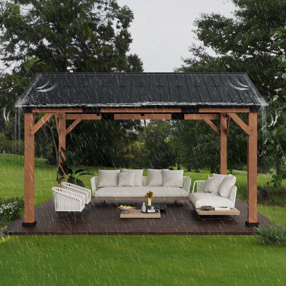 Norwood 14x12 Cedar and Steel Outdoor Gazebo