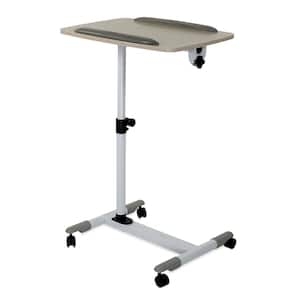 24 in. W White Adjustable Laptop Desk Cart