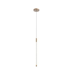 Motif 21 in. 1 Light 8-Watt Brushed Gold Integrated LED Pendant Light