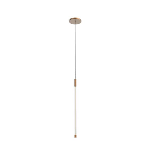 KUZCO Motif 21 in. 1 Light 8-Watt Brushed Gold Integrated LED Pendant Light