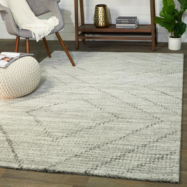 Sienna Grey 8 ft. x 10 ft. Geometric Area Rug