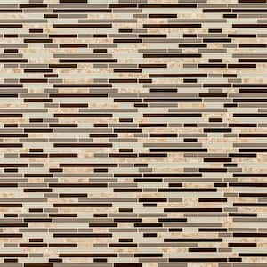 Amalfi Cafe 12 in. x 12 in. x 6 mm Interlocking Glass Porcelain Mosaic Tile (15 sq. ft. / case)